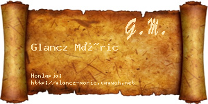 Glancz Móric névjegykártya
